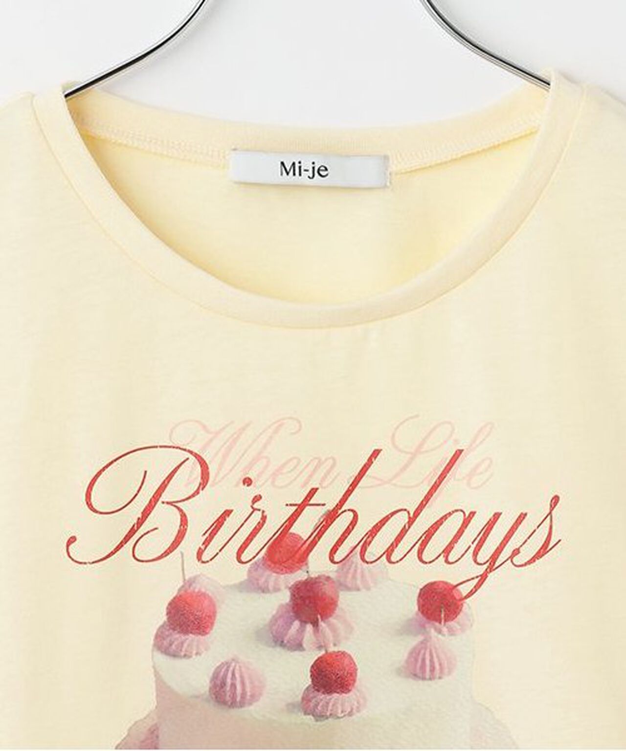Cake Motif Short Sleeve T-Shirt,Red, large image number 6