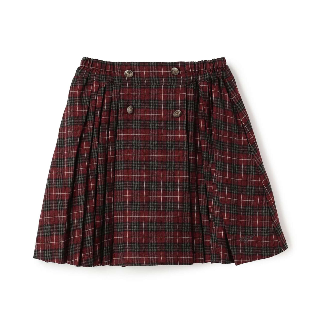 Button Pleated Skirt-Pants,Gray, large image number 9