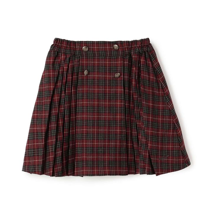 Button Pleated Skirt-Pants,Gray, medium image number 9