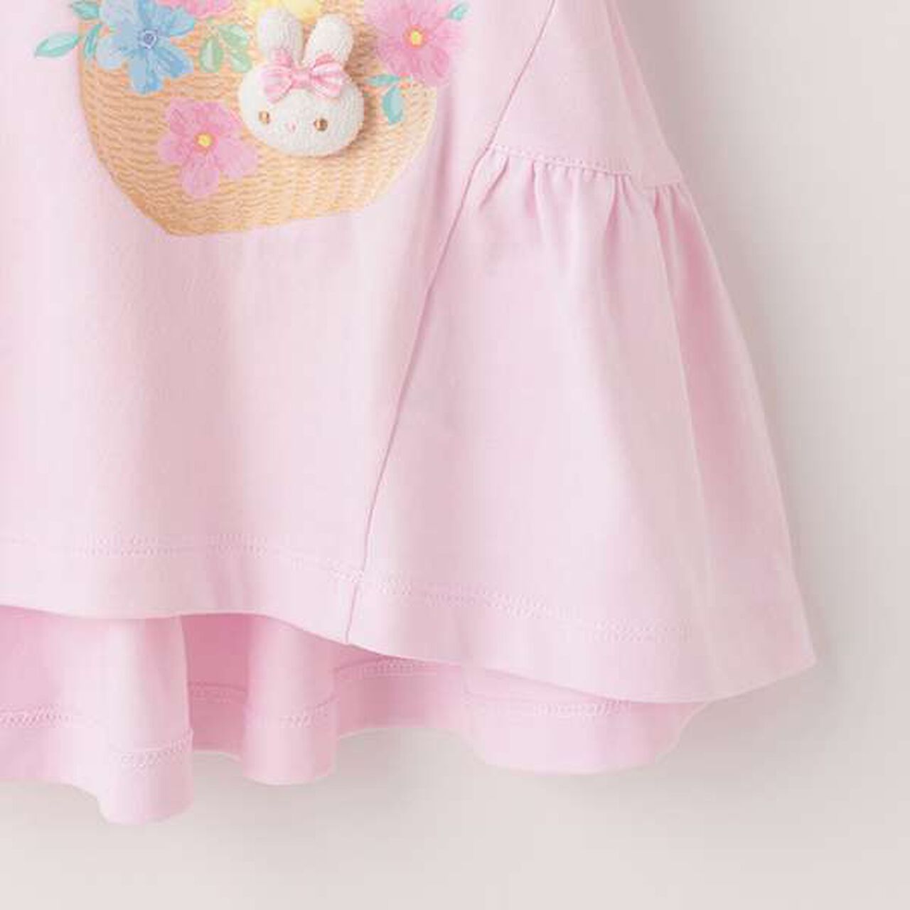 Tiered Tunic with Rabbit Mascot,Off white, large image number 5