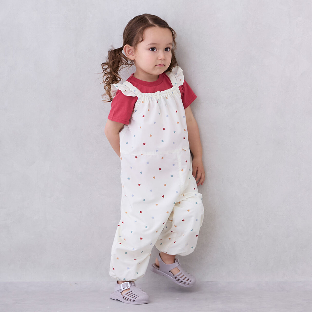 [Water-Repellent] Shoulder Frill Playwear/L,Light pink, large image number 1