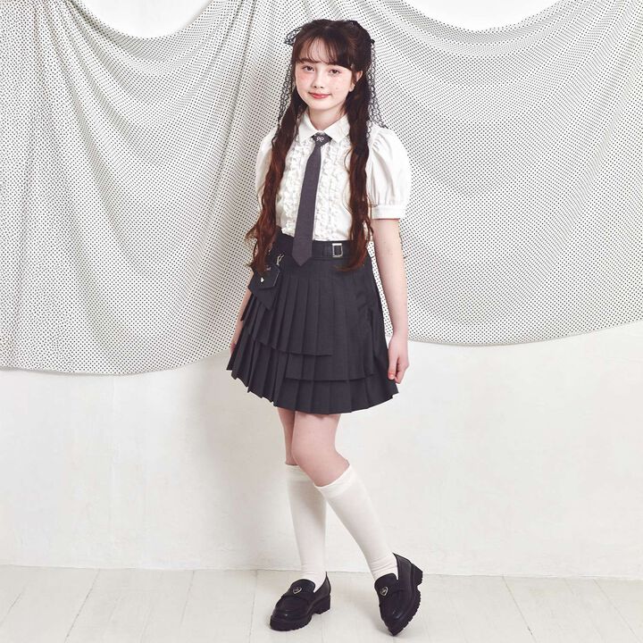 Ribbon & Logo Knee-High Socks,Silver gray, medium image number 14