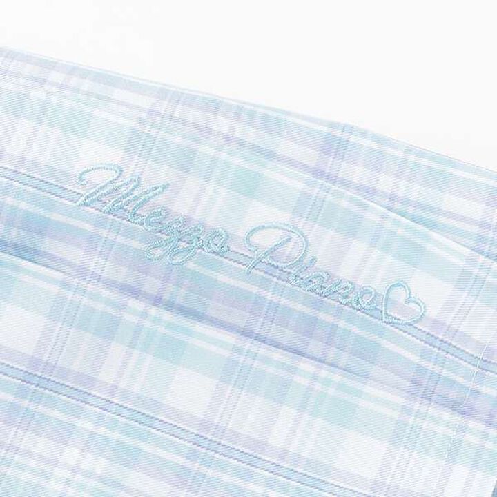 Check Pleated Skirt-Pants with Mini Pouch,Blue, medium image number 8