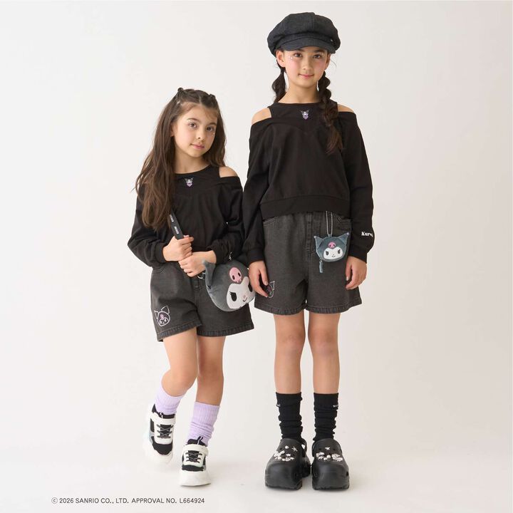 [Sanrio Characters] Denim Shorts,Black, medium image number 11
