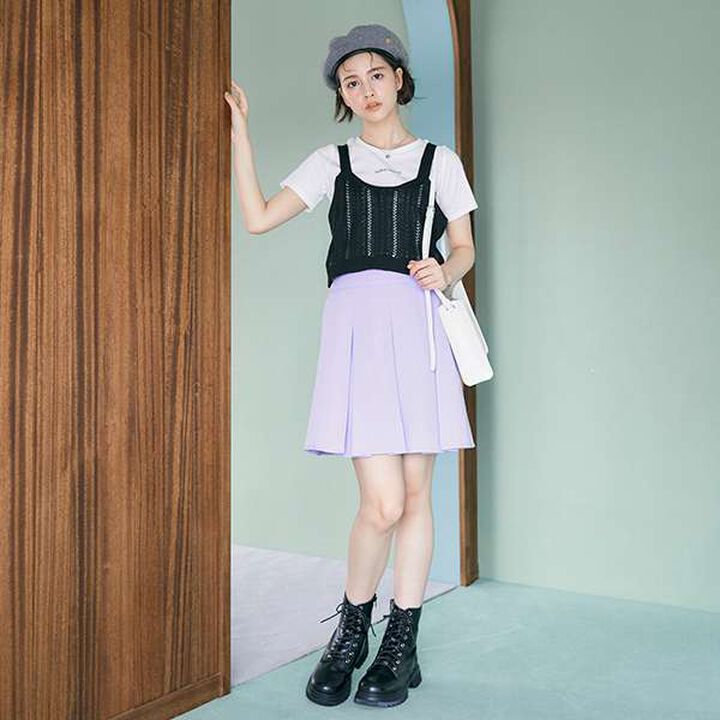 Knit Vest Inner Wear Set,Emerald green, medium image number 8