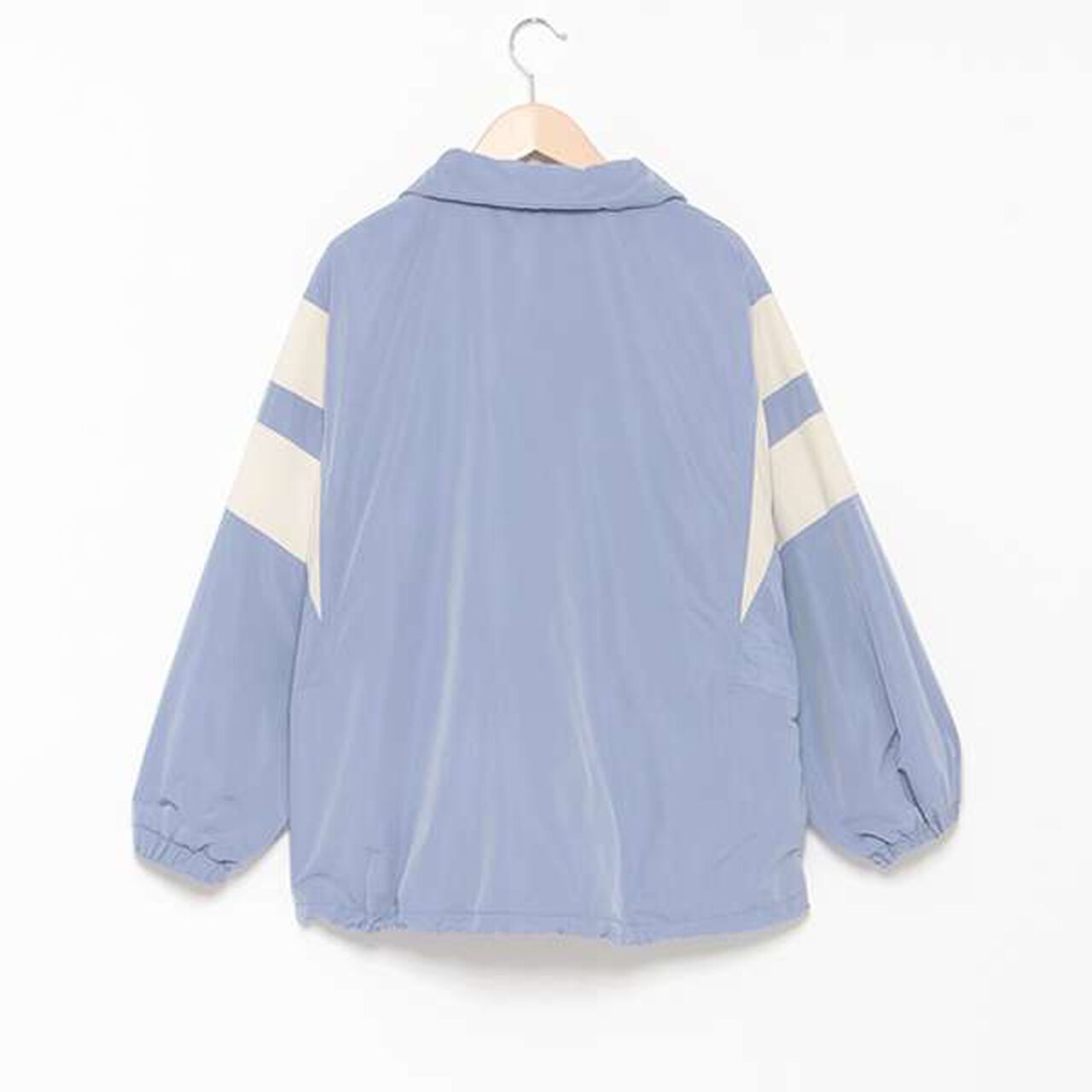 Water-Repellent Fleece-Lined Warm Color Block Track Jacket,Light beige, large image number 1