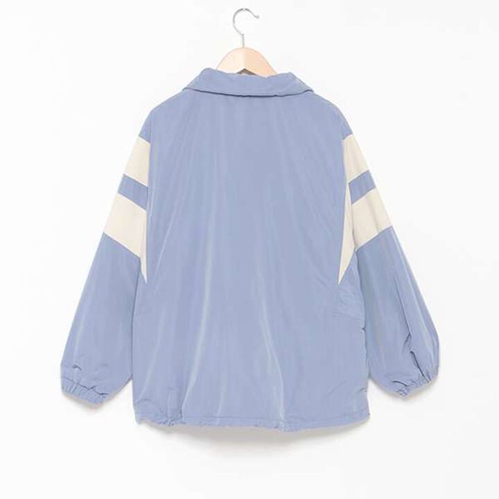 Water-Repellent Fleece-Lined Warm Color Block Track Jacket,Light beige, medium image number 1