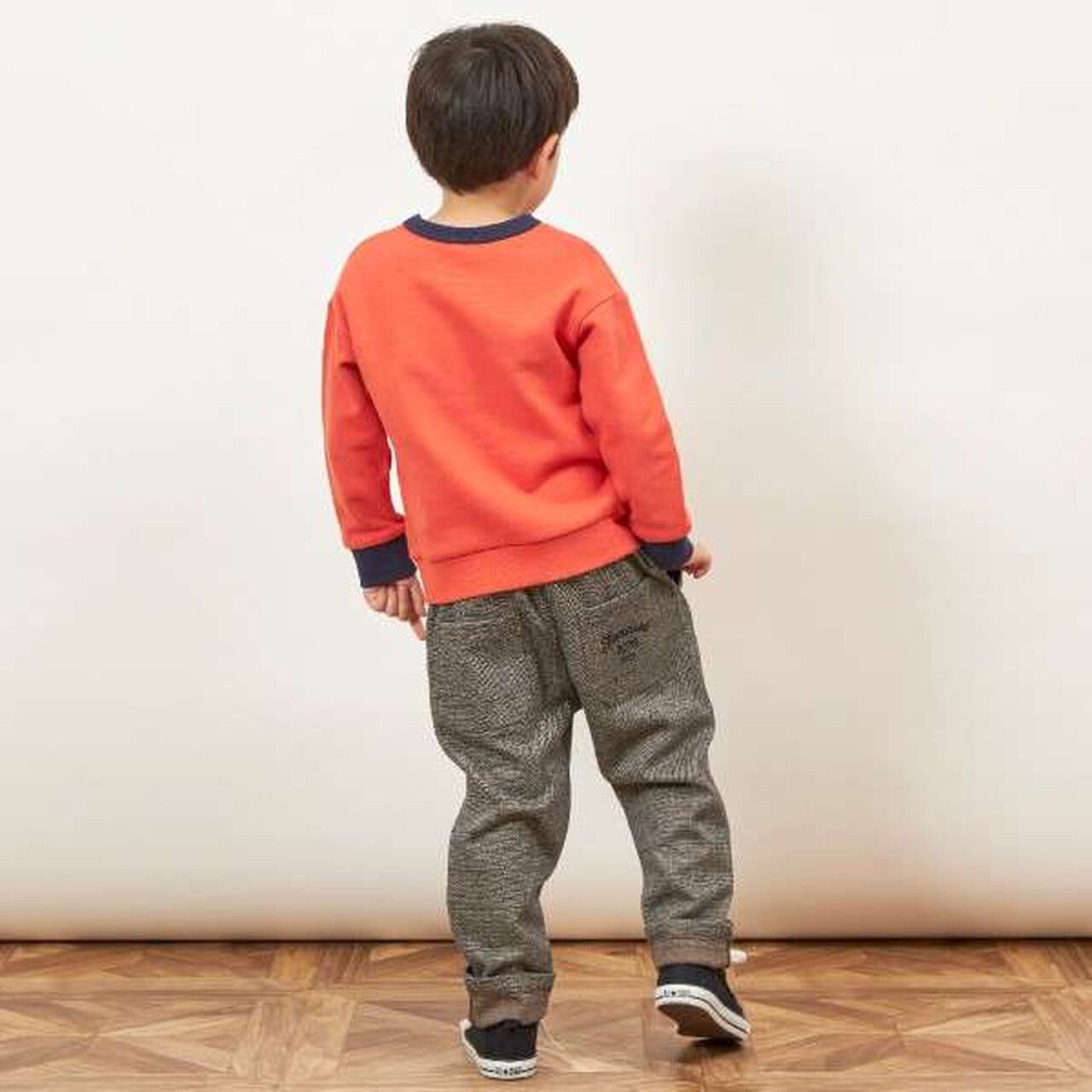 KP Boy Glen Check Jacquard Pants [90-140],Brown, large image number 3