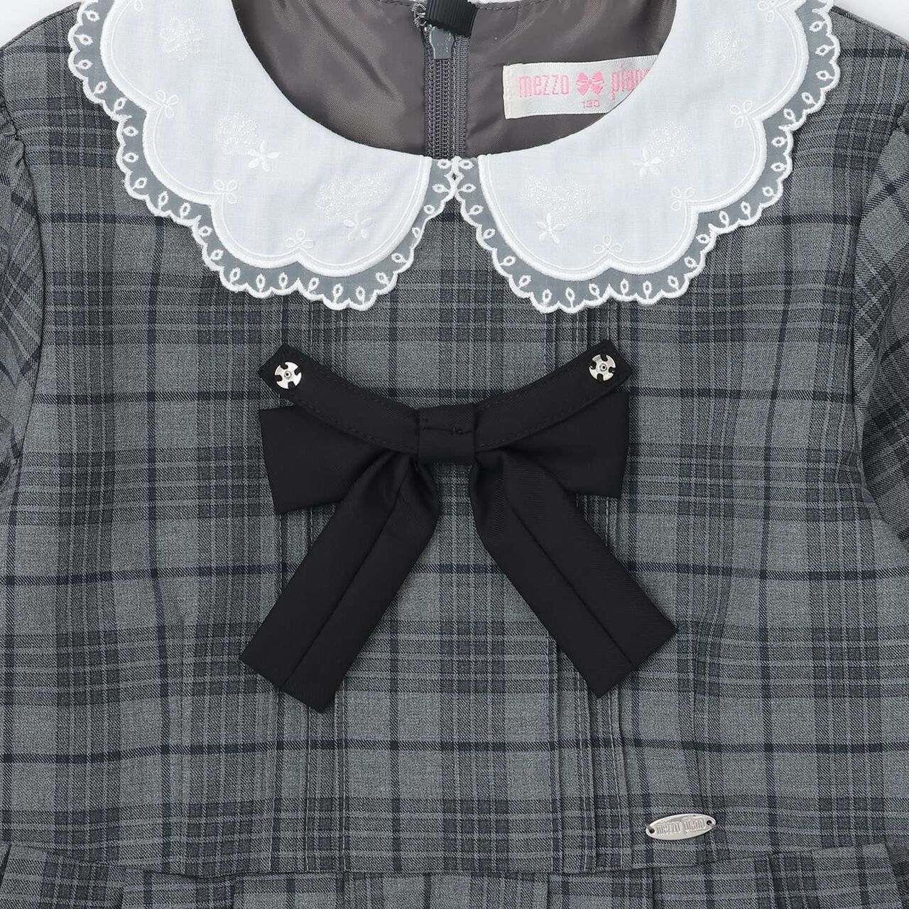 Cutwork Embroidery Collar One-Piece Dress,Navy, large image number 3