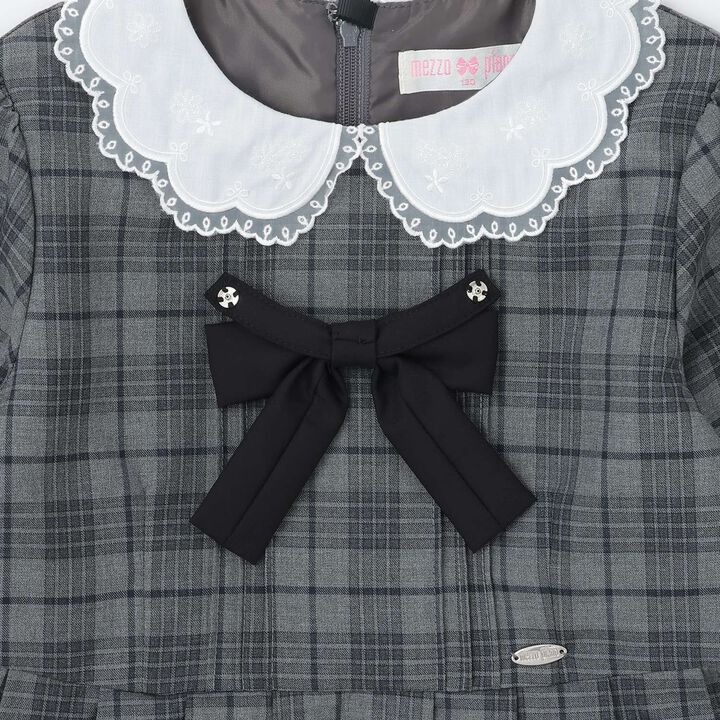 Cutwork Embroidery Collar One-Piece Dress,Navy, medium image number 3