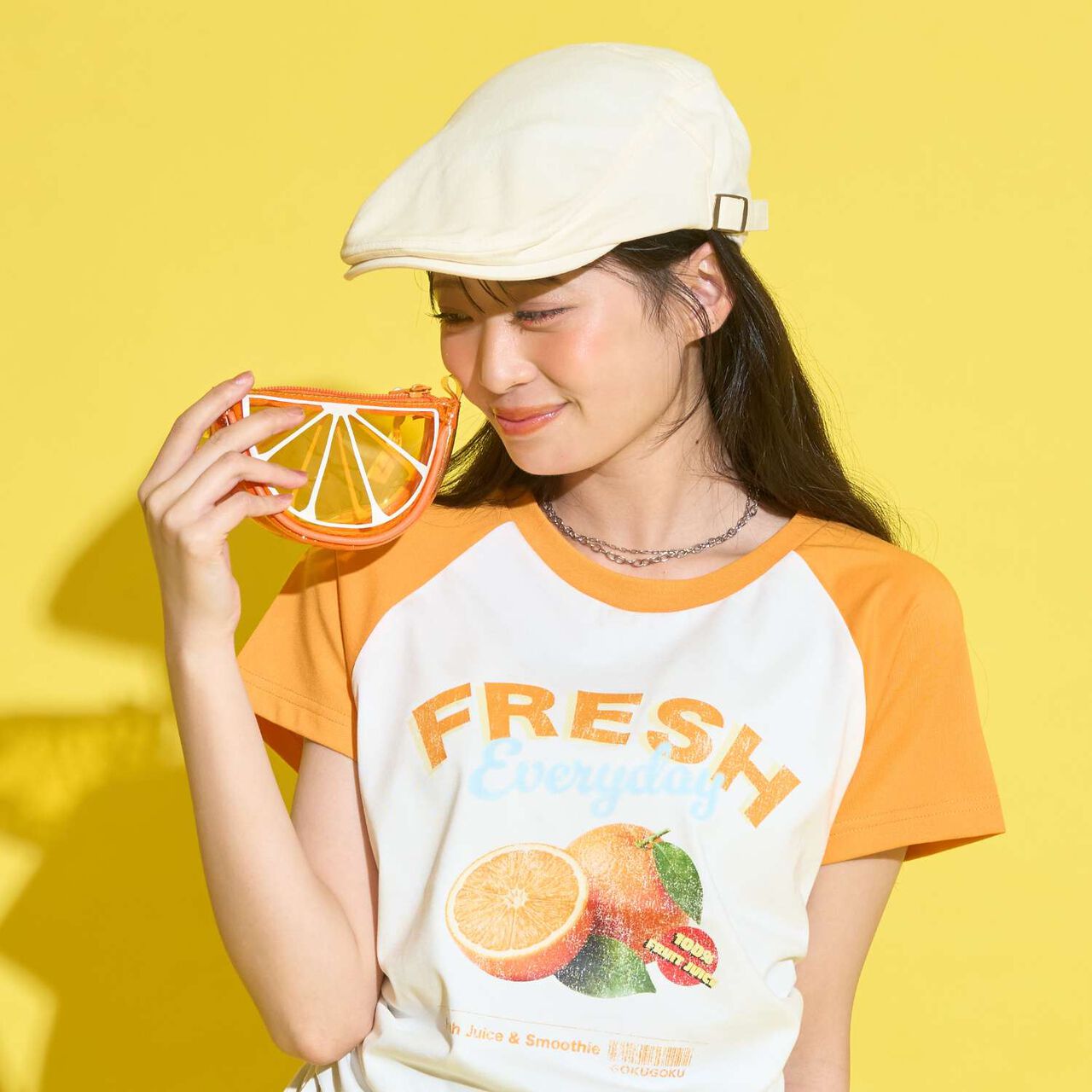[GOKUGOKU] Clear Fruit Pouch,Orange, large image number 0