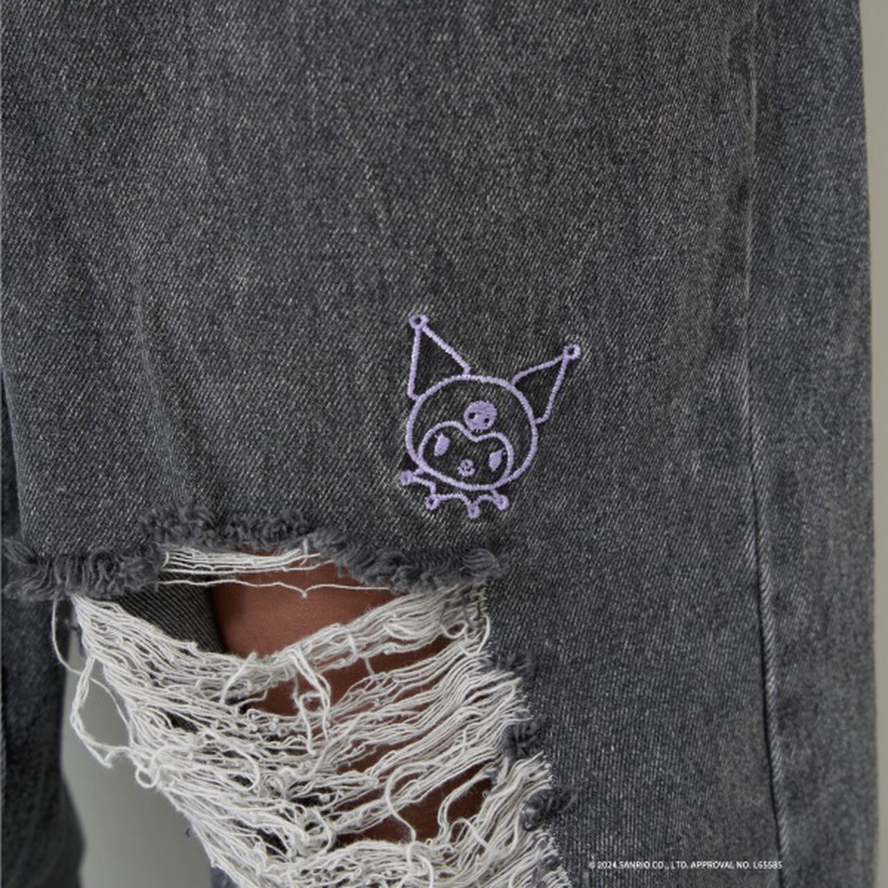 [Sanrio Characters] Embroidered Denim Pants,Emerald green, large image number 7