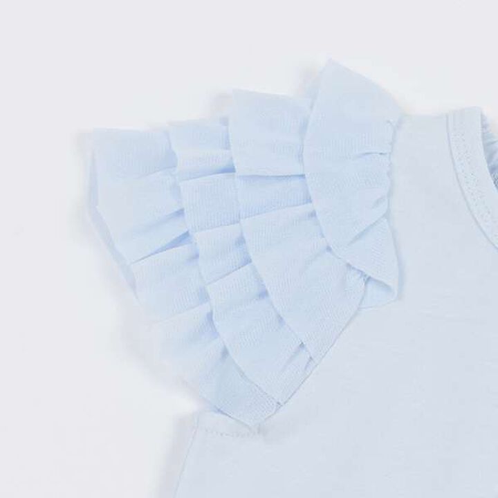 [Disney] Tulle Sleeve Graphic T-Shirt,Light blue, medium image number 2