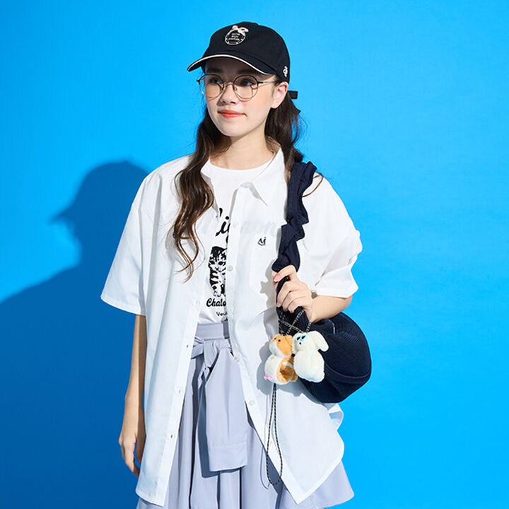 [New Colors Added Due to Popular Demand] [AMI] 5-Minute Sleeve Big Shirt x Compact T-Shirt,Off white, medium image number 4