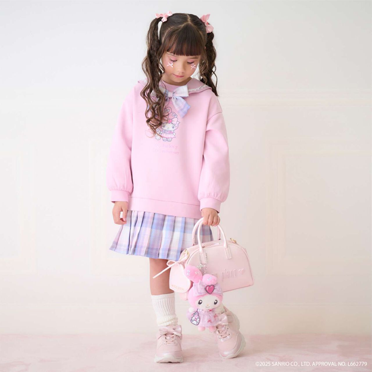 My Melody / Kuromi Hem Pleats 2 Way Sailor One-Piece Dress,Pink, large image number 0
