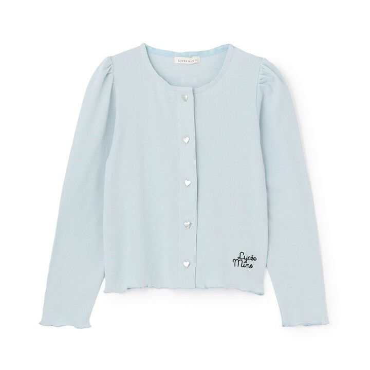 [Mini Length] Heart Button Ribbed Cardigan for Girls [Kids] [Children's Clothing],Blue gray, medium image number 17