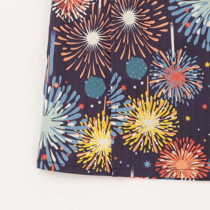 Yukata Set with Fireworks Pattern,Pearl white, medium image number 8