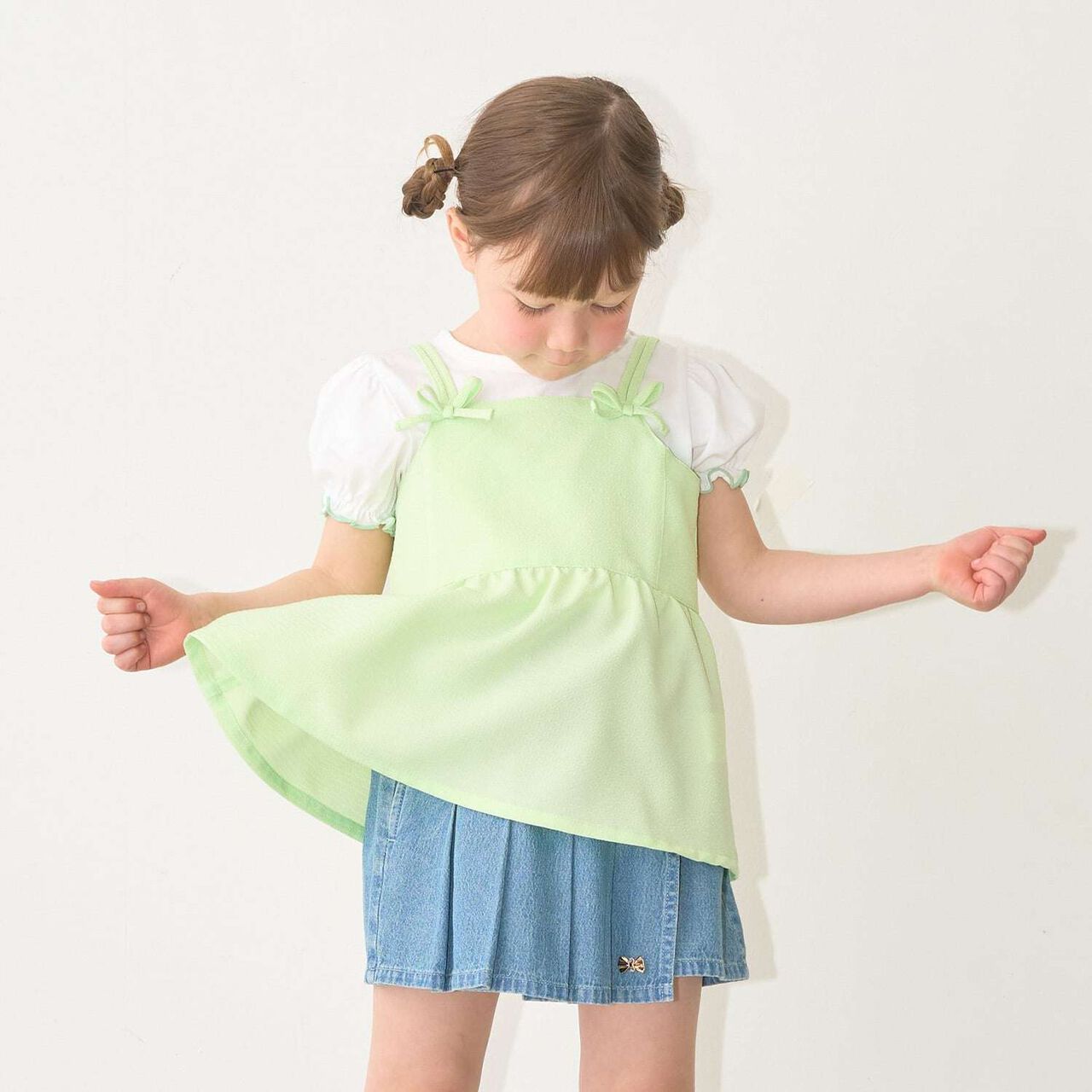 [With Side Pockets] Peplum Bustier for Girls [Kids' Clothing],Dark orange, large image number 0