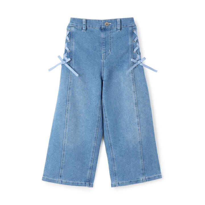 Lace-up Wide Pants,, medium