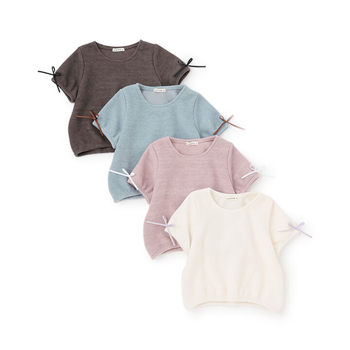 Fluffy Brushed Short-Sleeve Top,Deep pink, medium image number 11