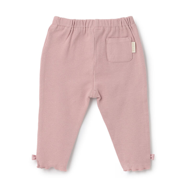 [Affordable] Hem Ribbon Leggings,Off white, medium image number 3
