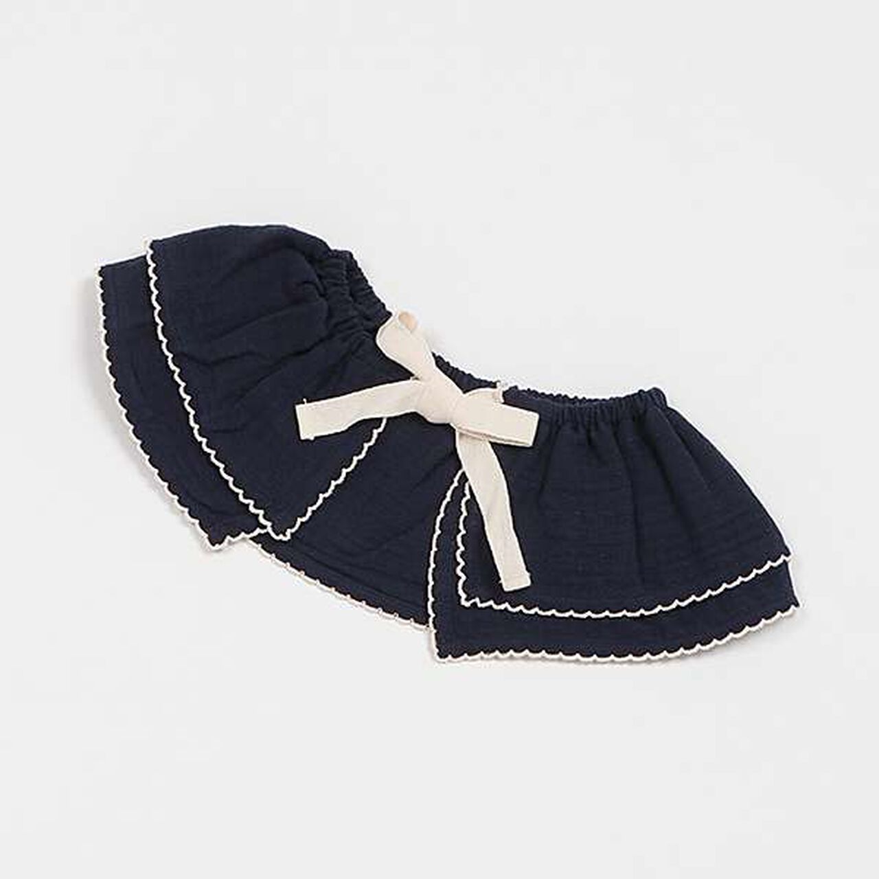 Frill Collar Bib with Pikomi Shin,Navy, large image number 5