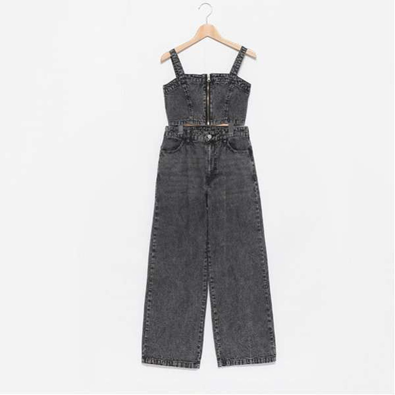 [LTXC] Denim Bustier Outfit Set,Blue, large image number 1