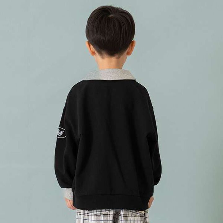 Half-Zip Wide Sweatshirt,Blue, medium image number 12