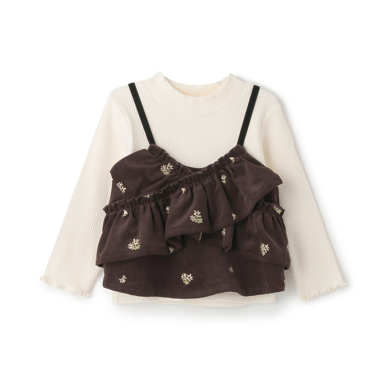 Link Embroidered Tunic with Inner Wear Set,Brown, large image number 0