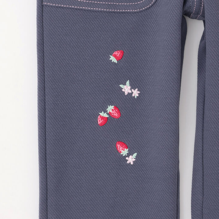 Rabbit Embroidery Cut Leggings,Blue, medium image number 5