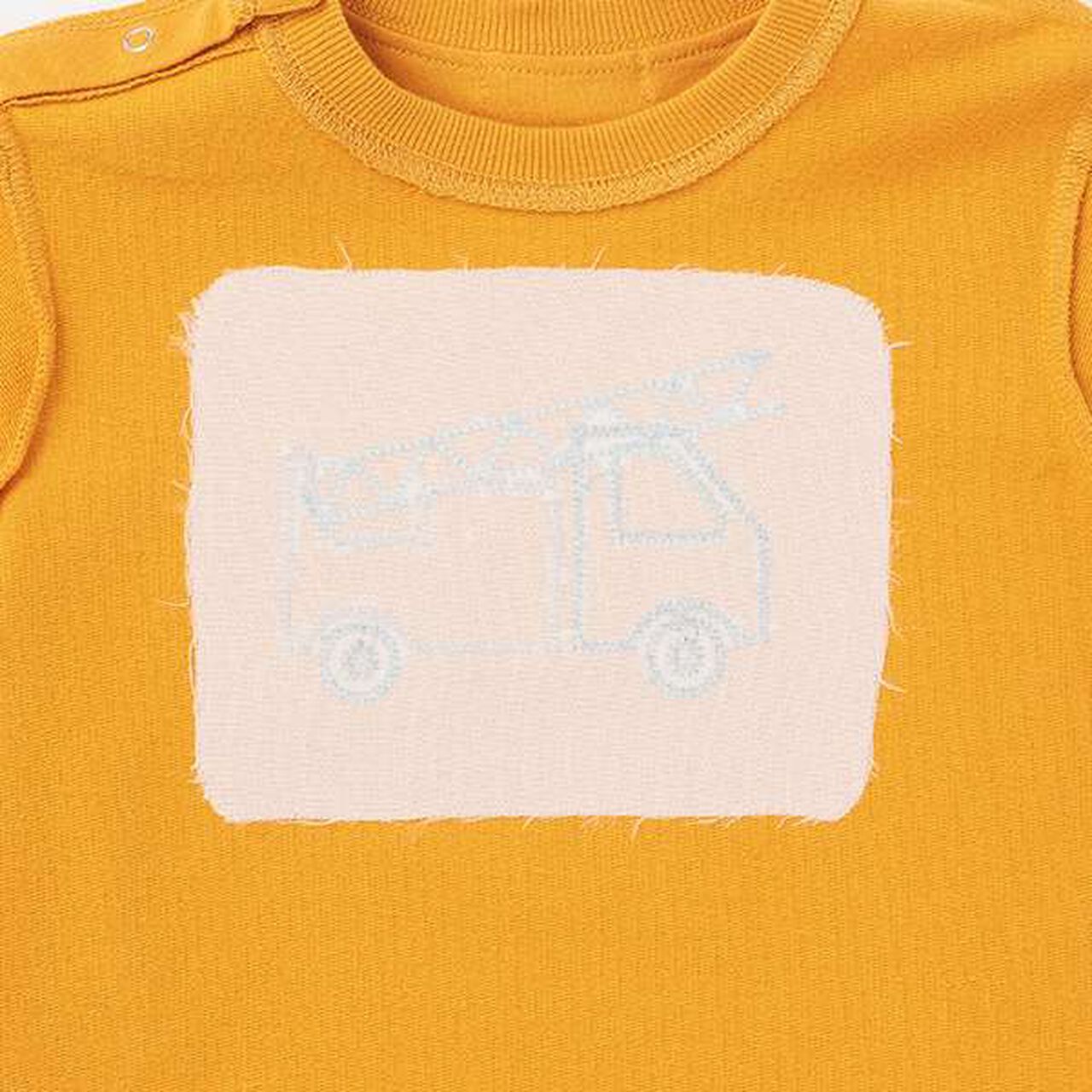 Liberty Fabric Working Cars Sweatshirt,Mustard, large image number 6