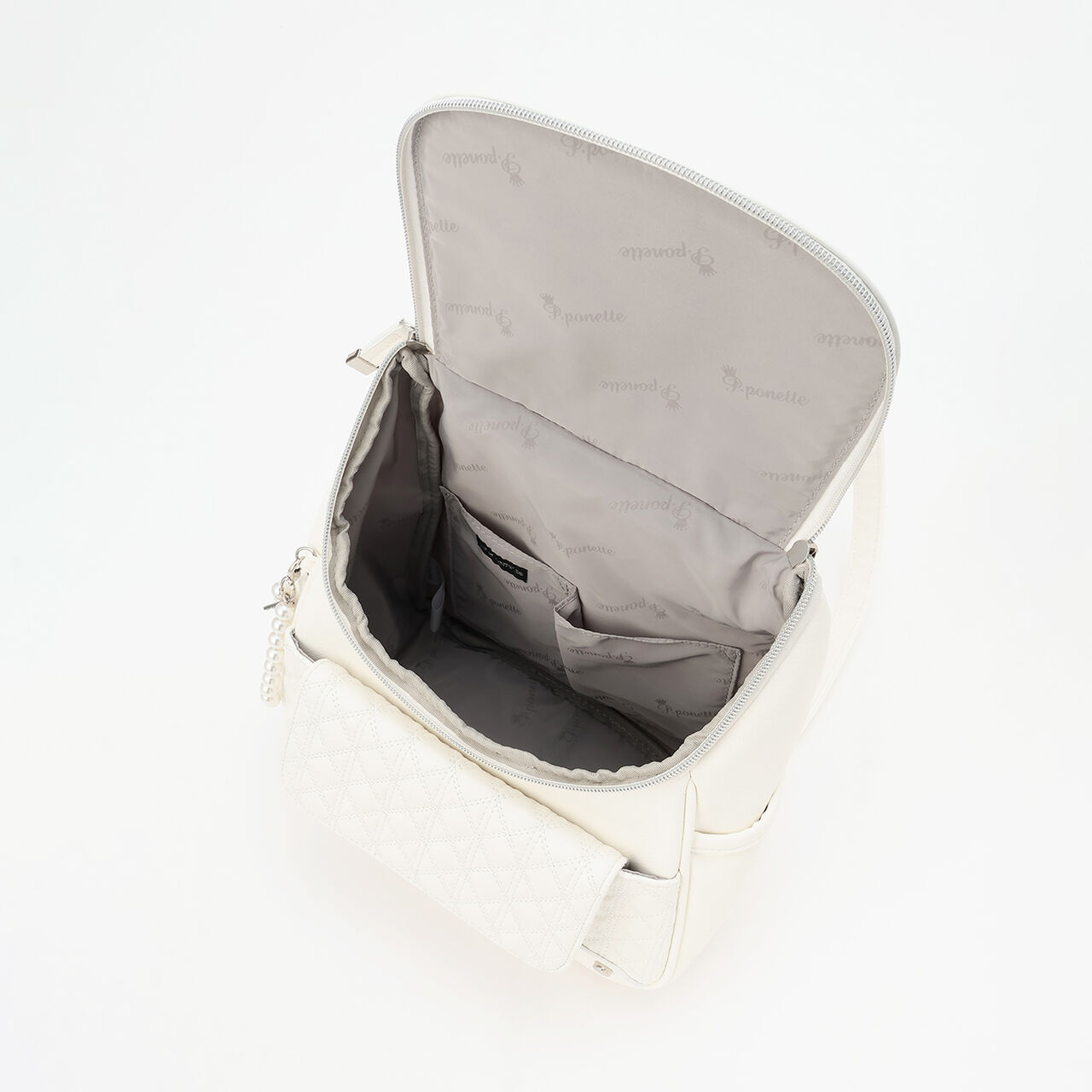 Quilted Design Bucket Backpack,Black, large image number 11