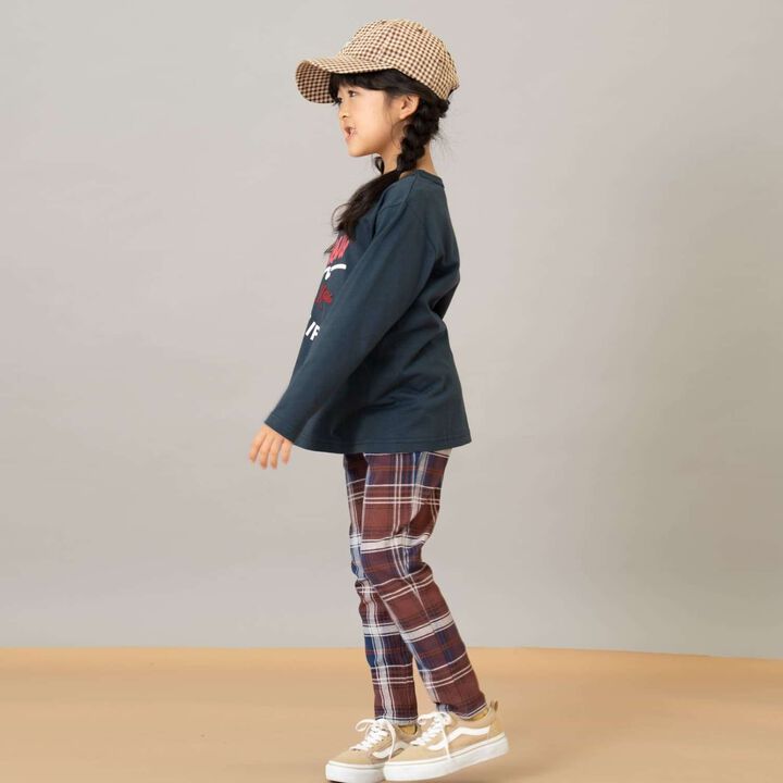 [365D.] Anti-Stain Jersey Knit Pattern Leggings,Dark brown, medium image number 4