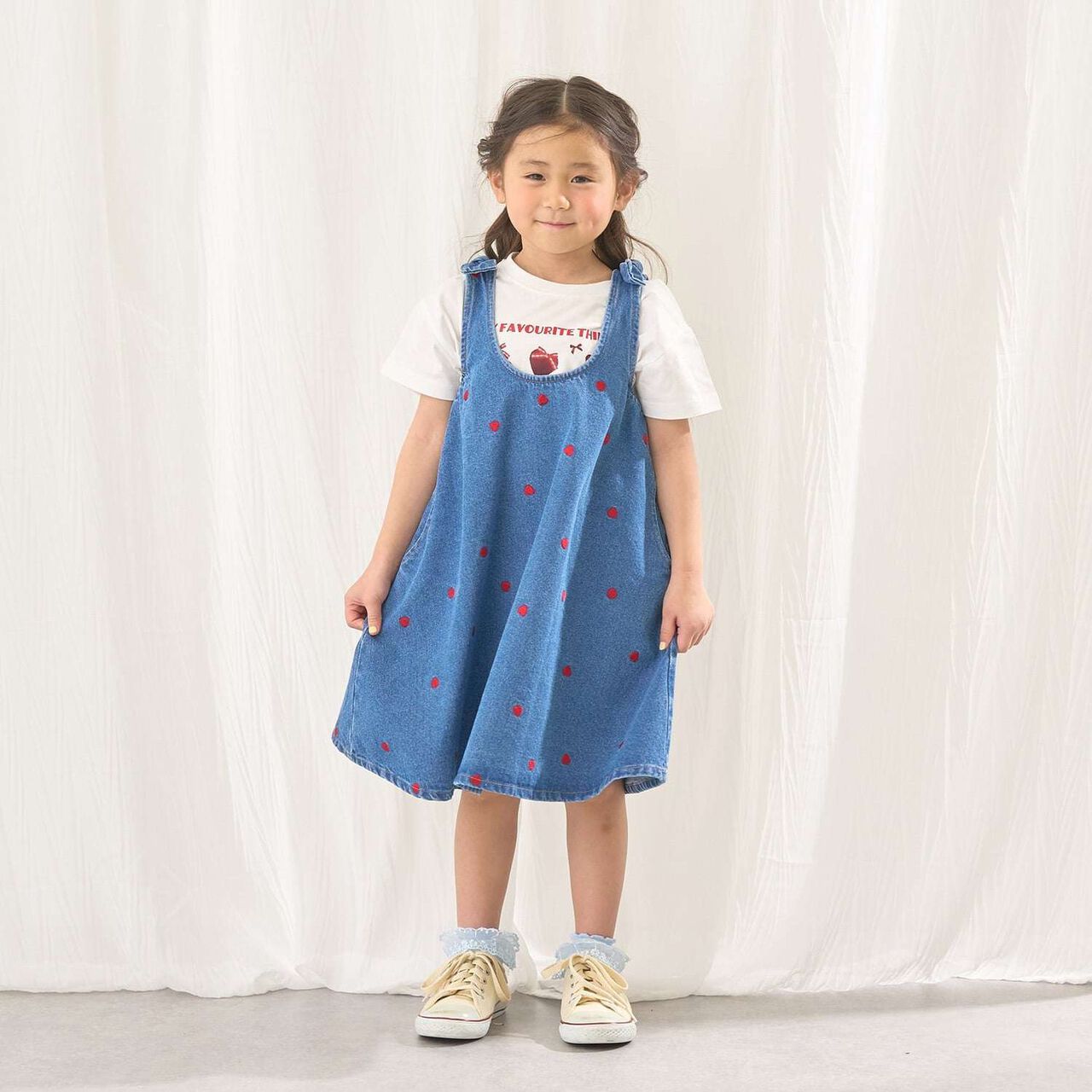 [Tomodeni] Assorted Embroidered All-Over Pattern Flare One-Piece Dress,Blue, large image number 0