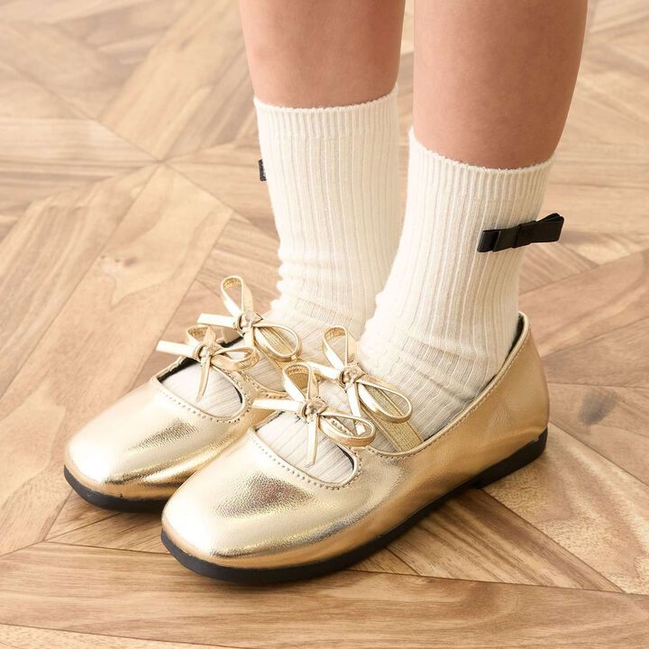 Double Ribbon Ballet Shoes,Gold, medium image number 16