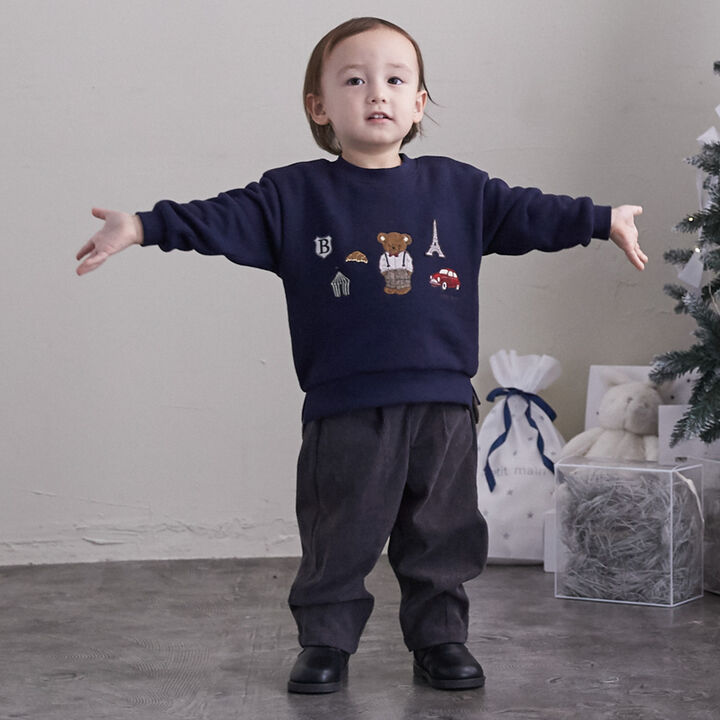 Bear Motif Sweatshirt,Navy, medium image number 2