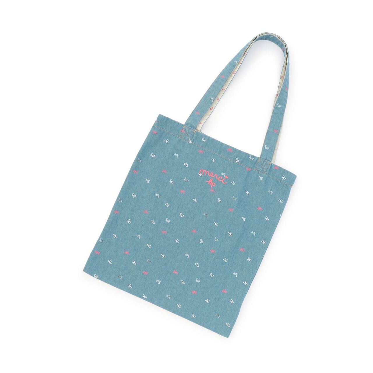 Denim All-Over Print Bag,Blue, large image number 6