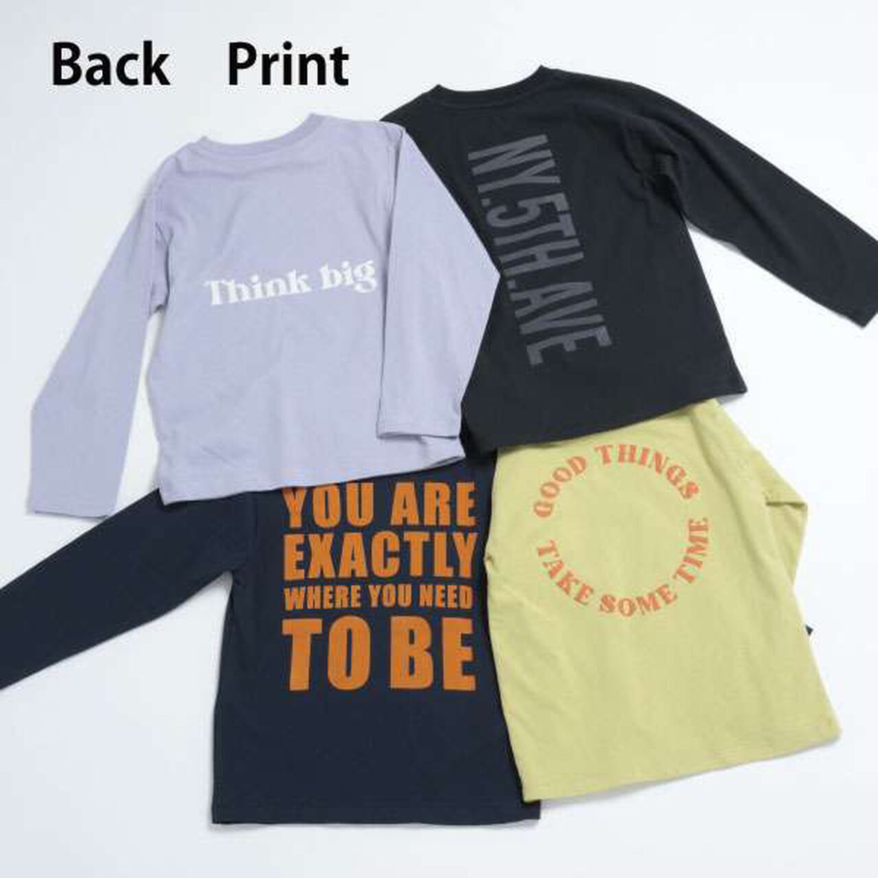 [365D.] Assorted Logo Print Long Sleeve T-Shirt,Ivory, large image number 4