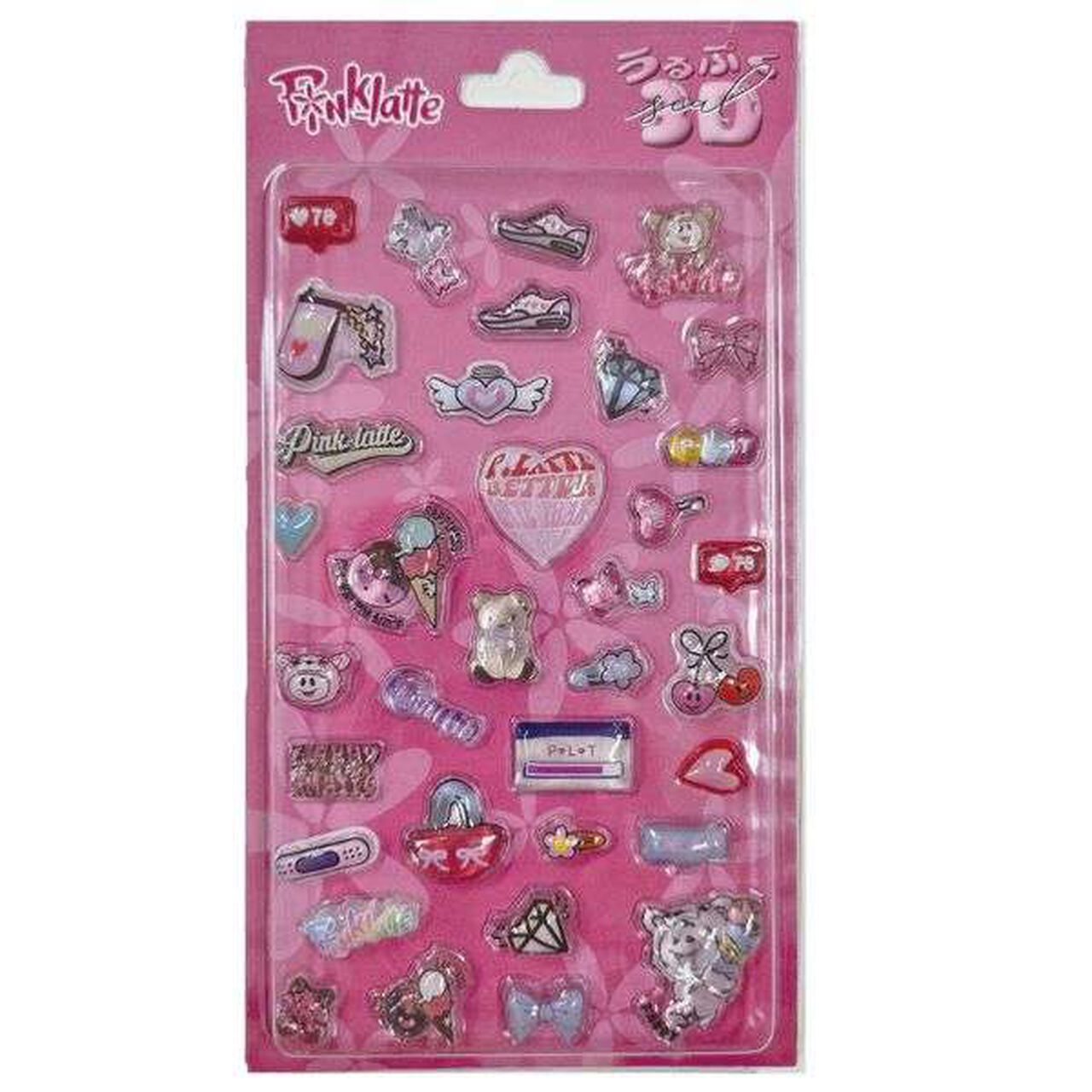 Glossy Plump 3D Stickers,Pink, large image number 1