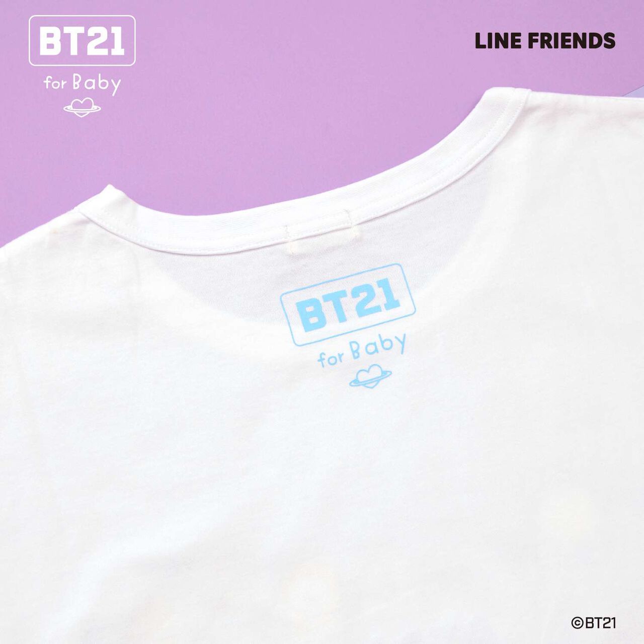 [BT21] Print & Embroidery Short Sleeve T-Shirt (Adult),White, large image number 4