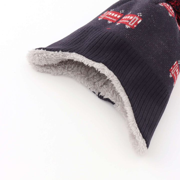 Train Pattern Beanie with Ear Flaps,Yellow, medium image number 2