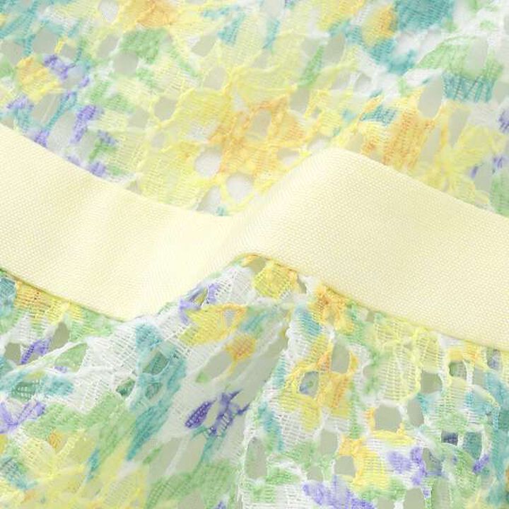 Floral Lace One-Piece Dress,Lemon yellow, medium image number 6