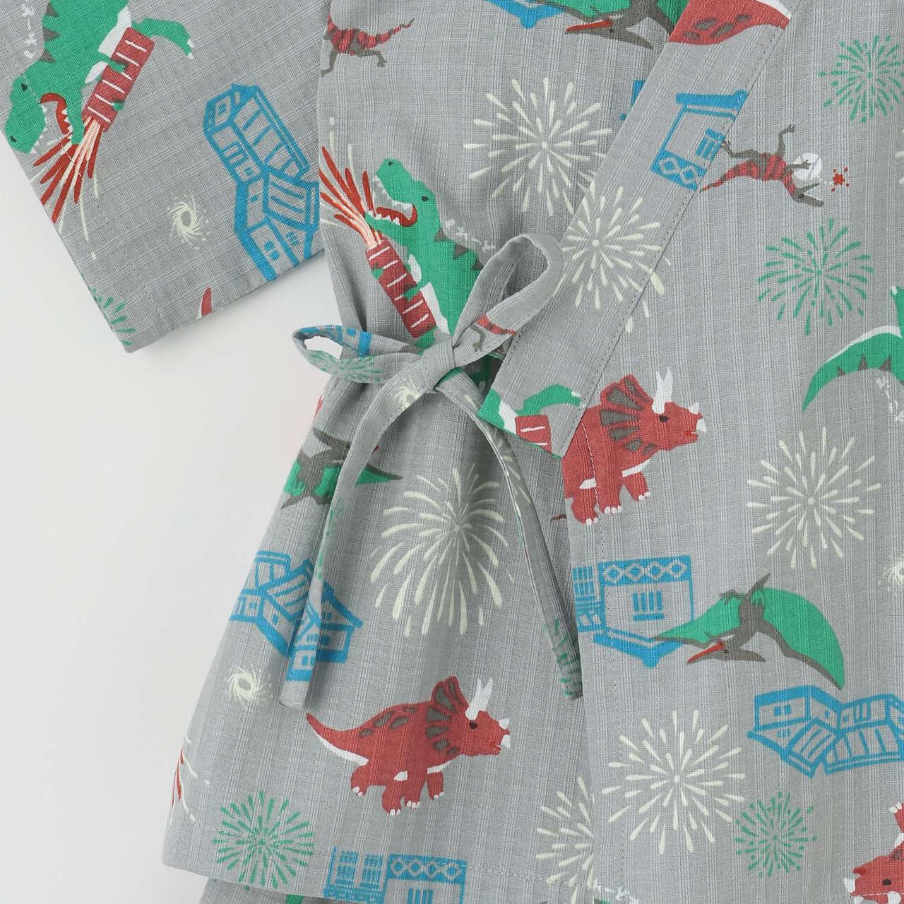 Dinosaur Print Jinbei,Gray, large image number 5
