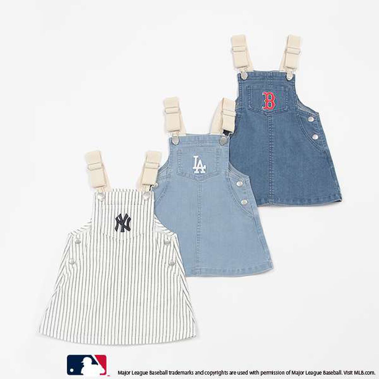 MLB Kids' Overall Skirt,Off white, large image number 4