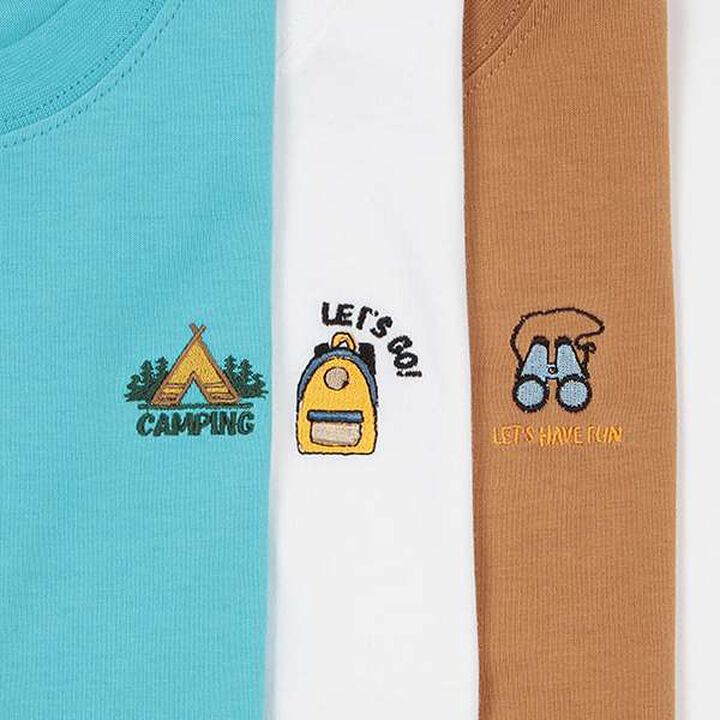 Water-Repellent Single-Point Embroidery T-Shirt,Purple, medium image number 15