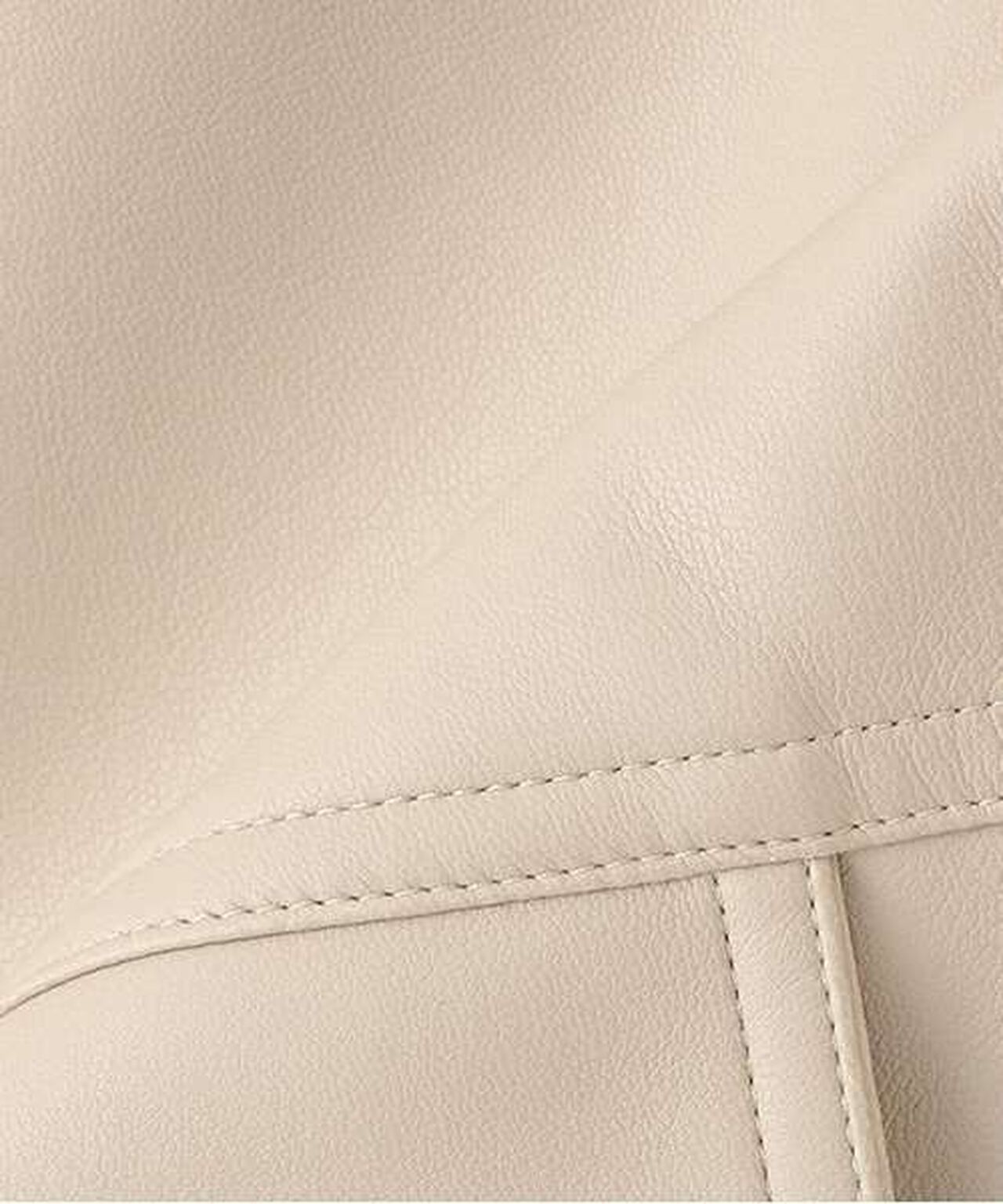 Compact Leather Jacket,Ivory, large image number 4