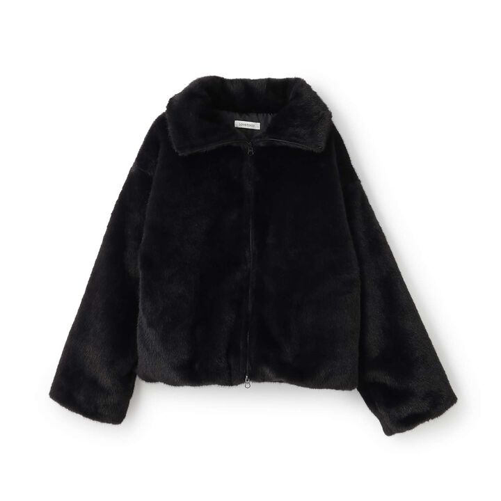 Double Zipper Faux Fur Bomber Jacket,Off white, medium image number 13
