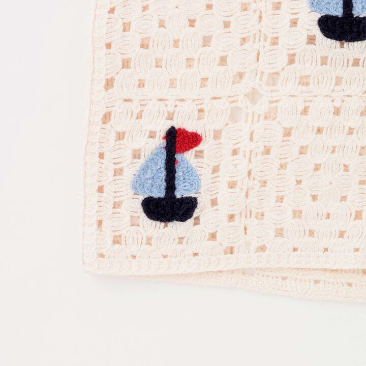 Black Crochet Open-Collar Shirt,Pearl white, medium image number 11