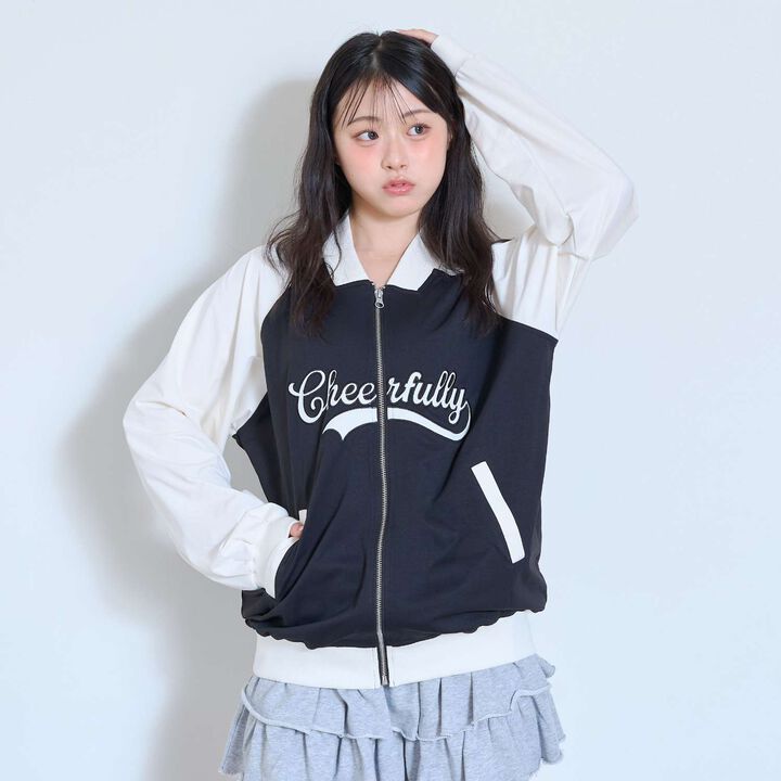 [High-Spec Outerwear] Varsity Jacket,Black, medium image number 9