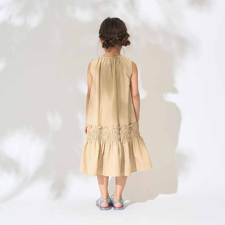 Shirred Tiered One-Piece Dress,Off white, medium image number 6